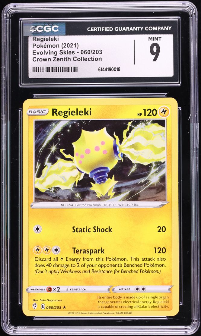2021 Pokemon Sword & Shield Evolving Skies Crown Zenith Collection Regieleki #60 CGC 9 MINT