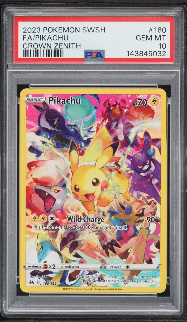 2023 Pokemon Sword & Shield Crown Zenith SEC Pikachu #160 PSA 10 GEM MINT