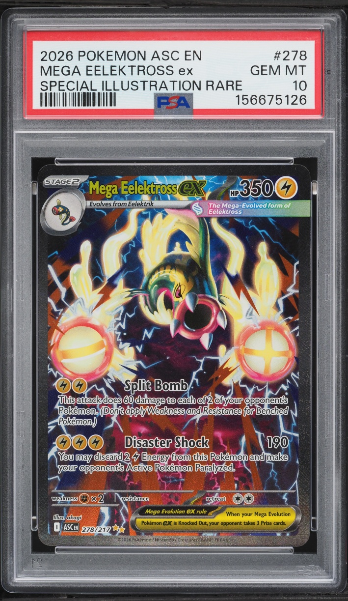 2026 Pokemon Mega Evolution Ascended Heroes SIR Mega Eelektross Ex #278 PSA 10 GEM MINT