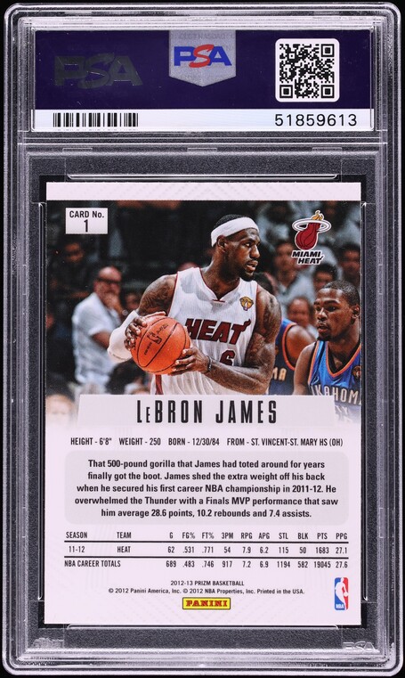 2012 Panini Prizm Silver LeBron James #1 PSA 9 MINT