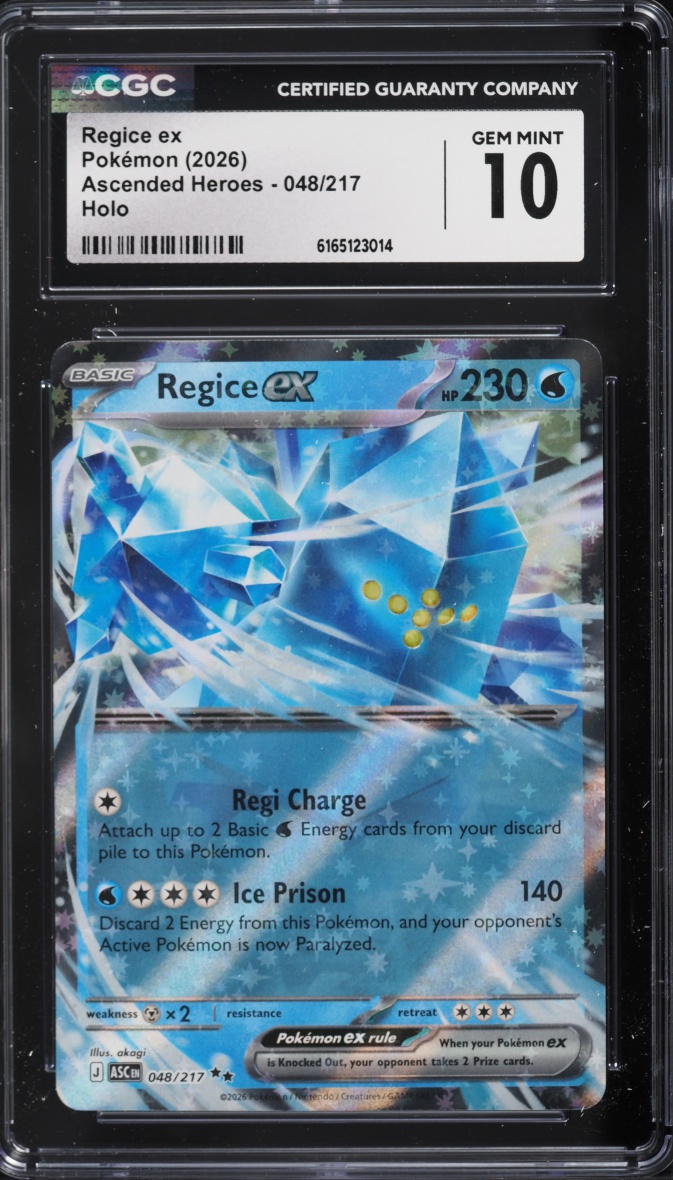 2026 Pokemon Mega Evolution Ascended Heroes Holo Regice Ex #48 CGC 10 GEM MINT