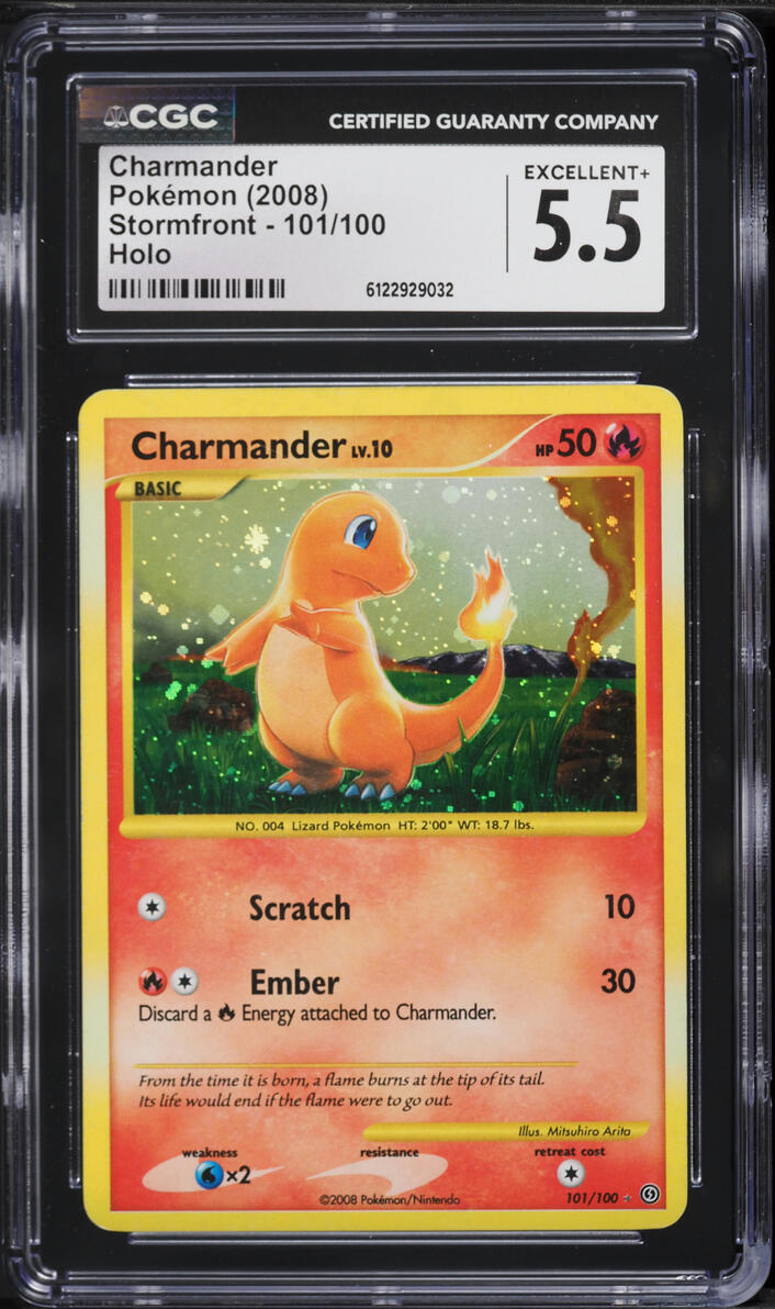 2008 Pokemon Diamond & Pearl Stormfront Holo Charmander #101 CGC 5.5 EX+