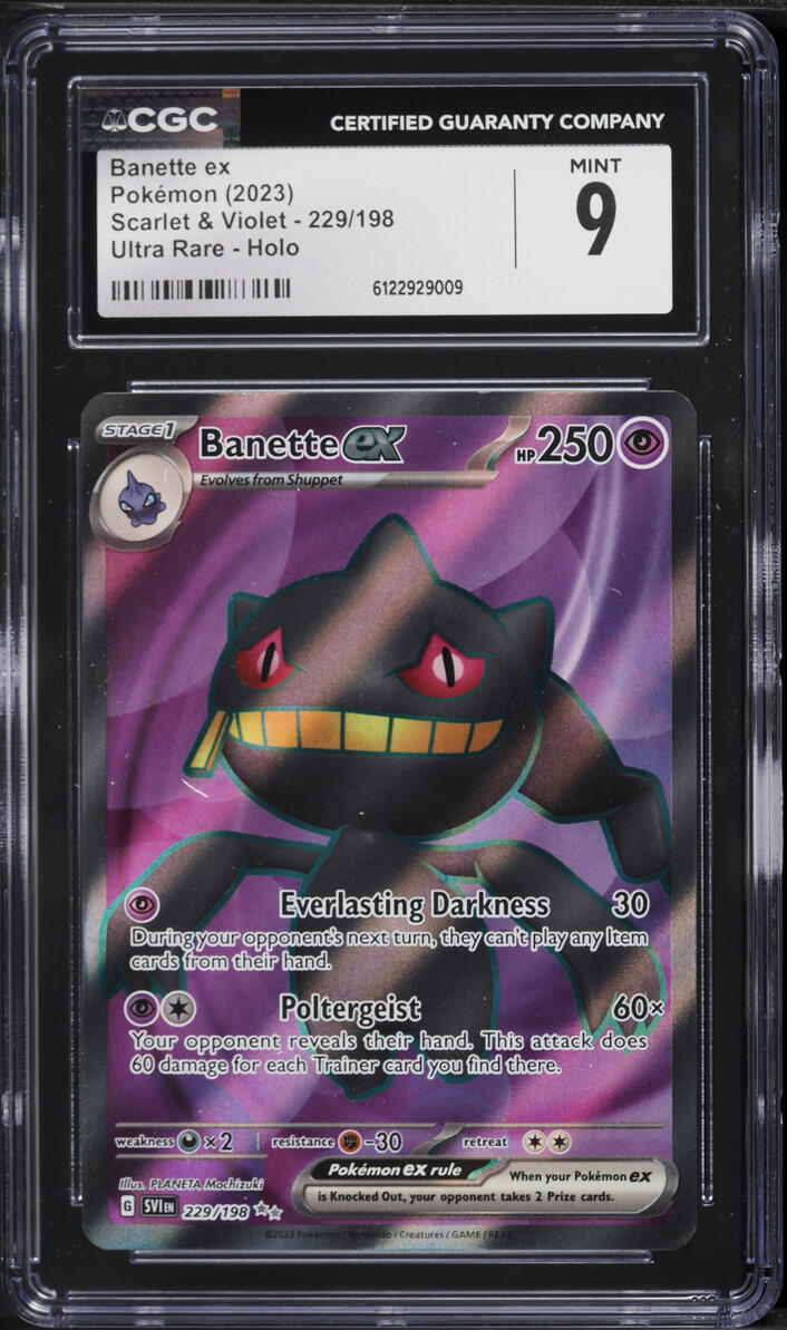 2023 Pokemon Scarlet & Violet Full Art Banette ex #229 CGC 9 MINT