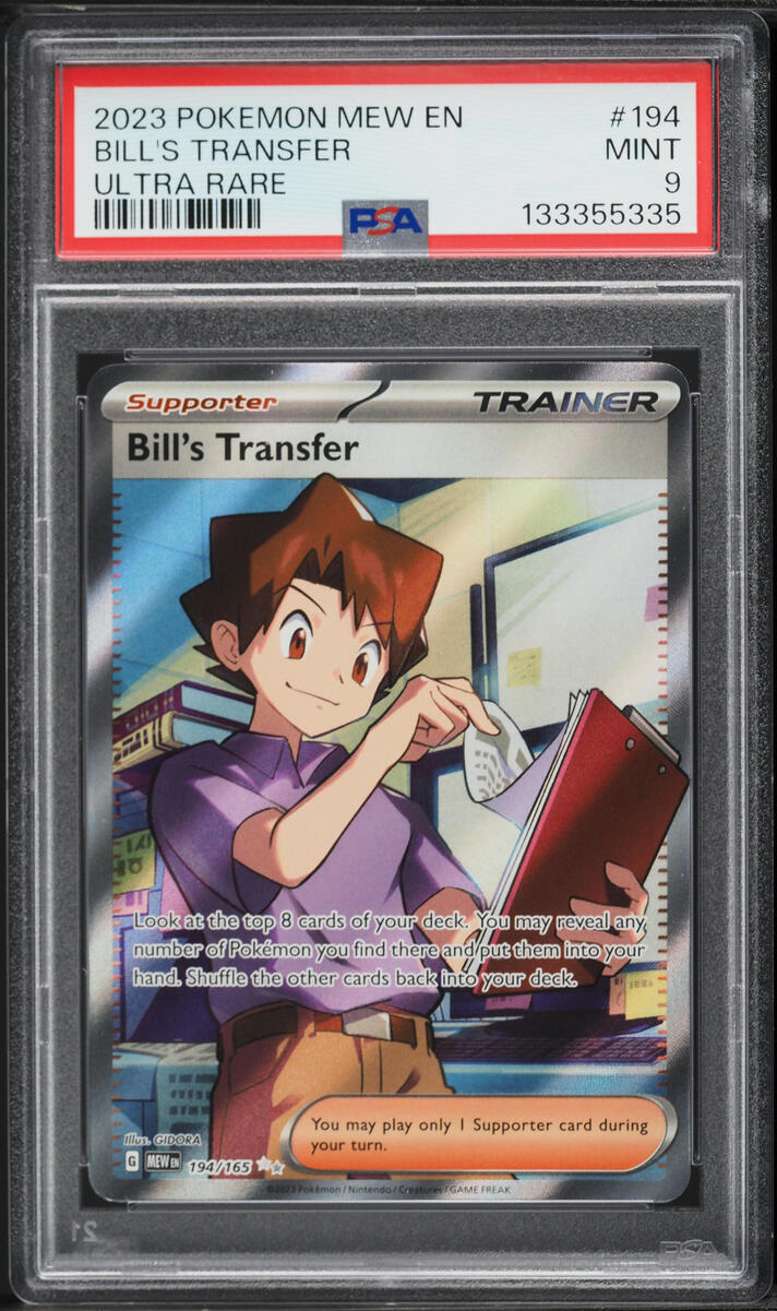 2023 Pokemon Scarlet & Violet 151 Full Art Bill's Transfer #194 PSA 9 MINT