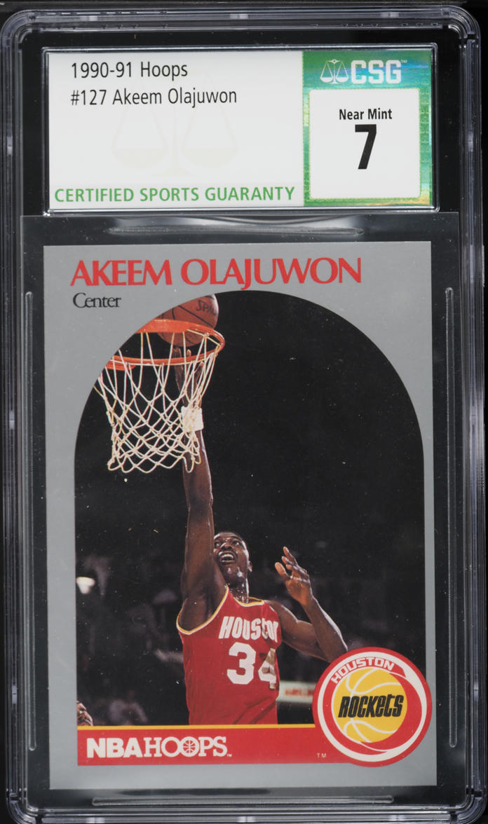 1990 Hoops Akeem Olajuwon #127 CSG 7 NRMT