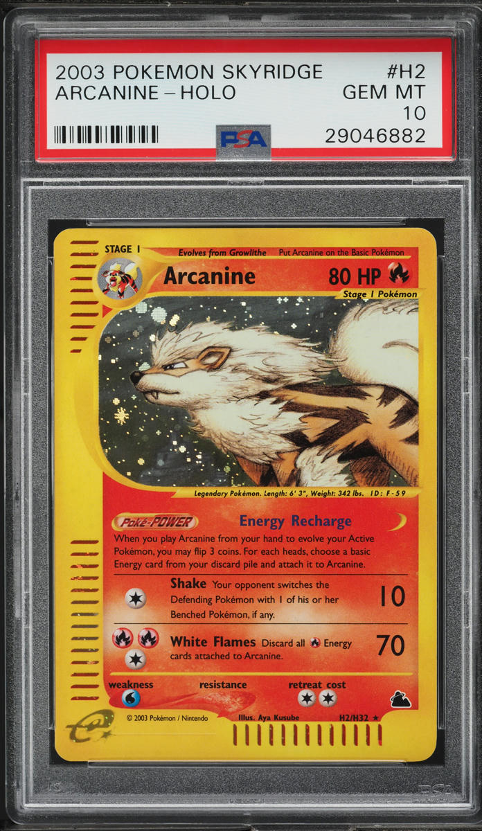 2003 Pokemon Skyridge Holo Arcanine #H2 PSA 10 GEM MINT