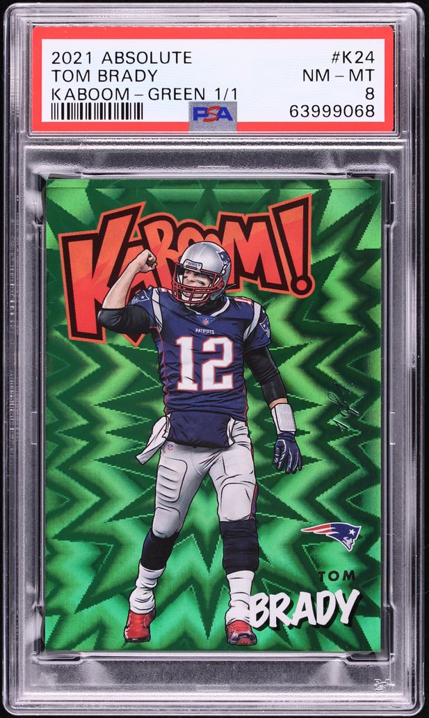 2021 Absolute Kaboom! Green Tom Brady 1/1 #K24 PSA 8 NM-MT