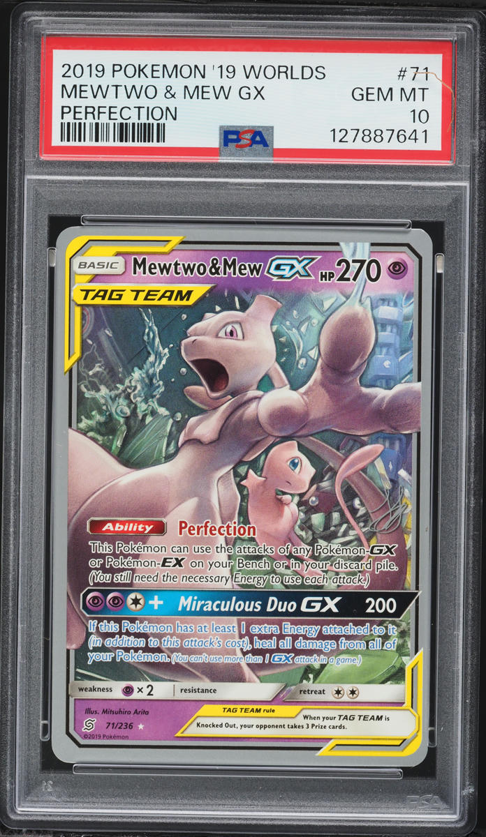 2019 Pokemon World Championships Deck Perfection Mewtwo & Mew GX #71 PSA 10 GEM MINT