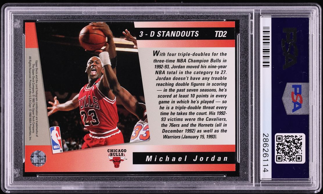 1993 Upper Deck Triple Double Hologram Michael Jordan #TD2 PSA 10 GEM MINT
