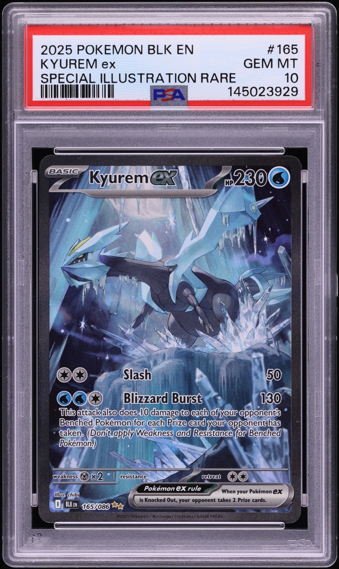 2025 Pokemon Scarlet & Violet Black Bolt SIR Kyurem ex #165 PSA 10 GEM MINT