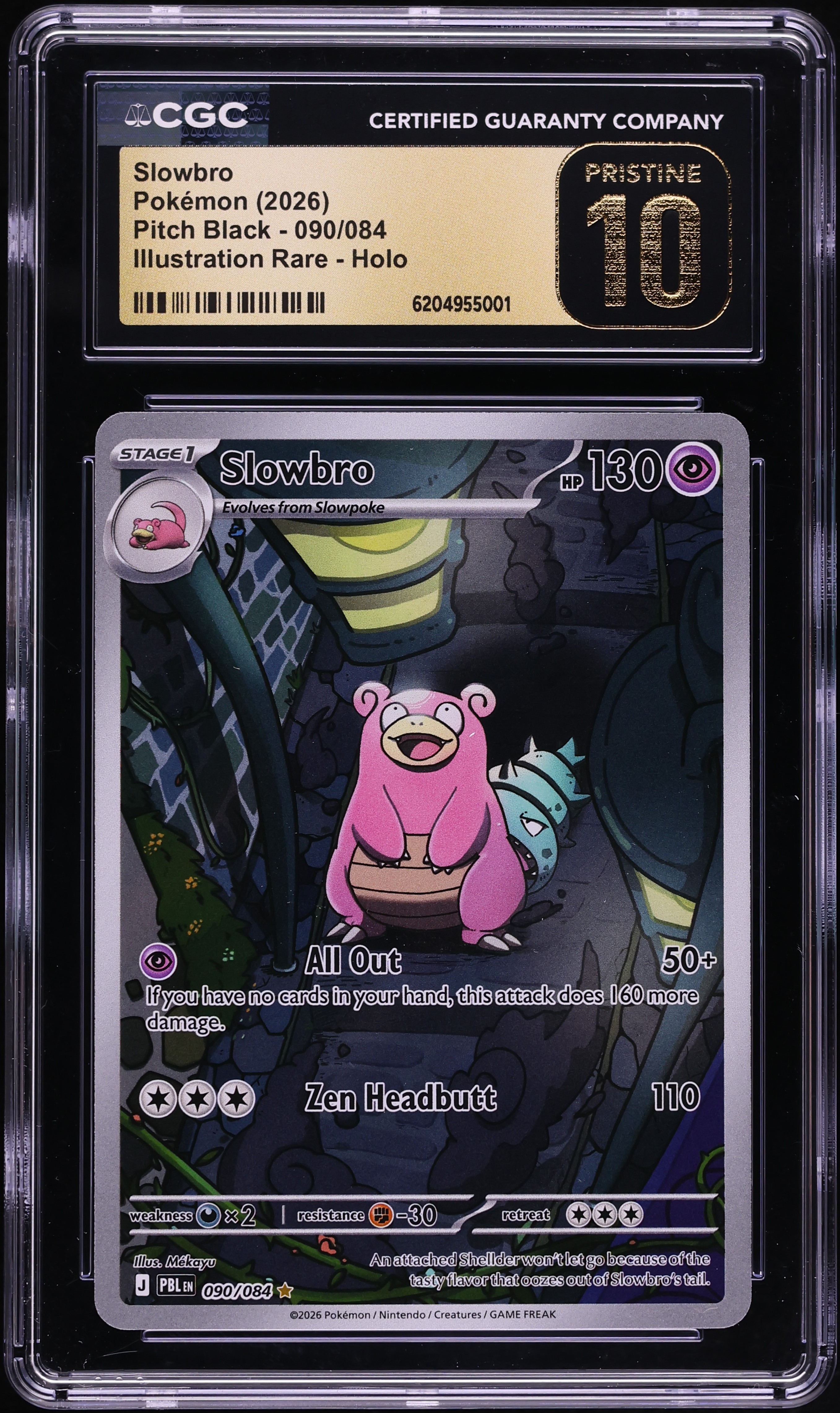 2026 Pokemon Mega Evolution Pitch Black IR Slowbro #90 CGC 10 PRISTINE