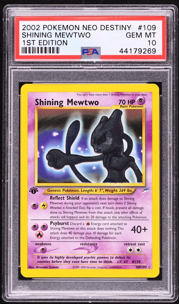 2002 Pokemon Neo Destiny 1st Edition Shining Mewtwo #109 PSA 10 GEM MINT