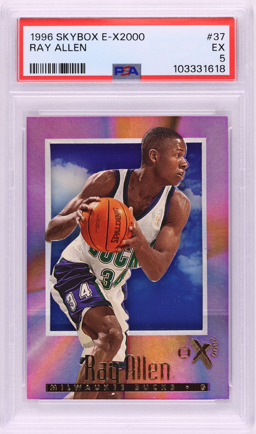 1996 Skybox E-X2000 Ray Allen ROOKIE #37 PSA 5 EX