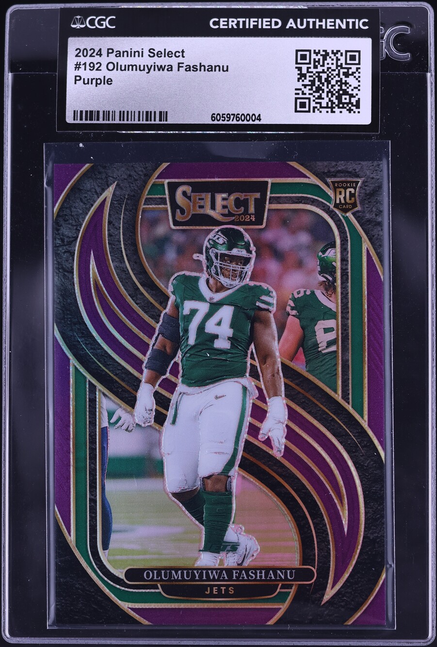 2024 Select Premier Level Purple Olumuyiwa Fashanu ROOKIE /75 #192 CGC ...