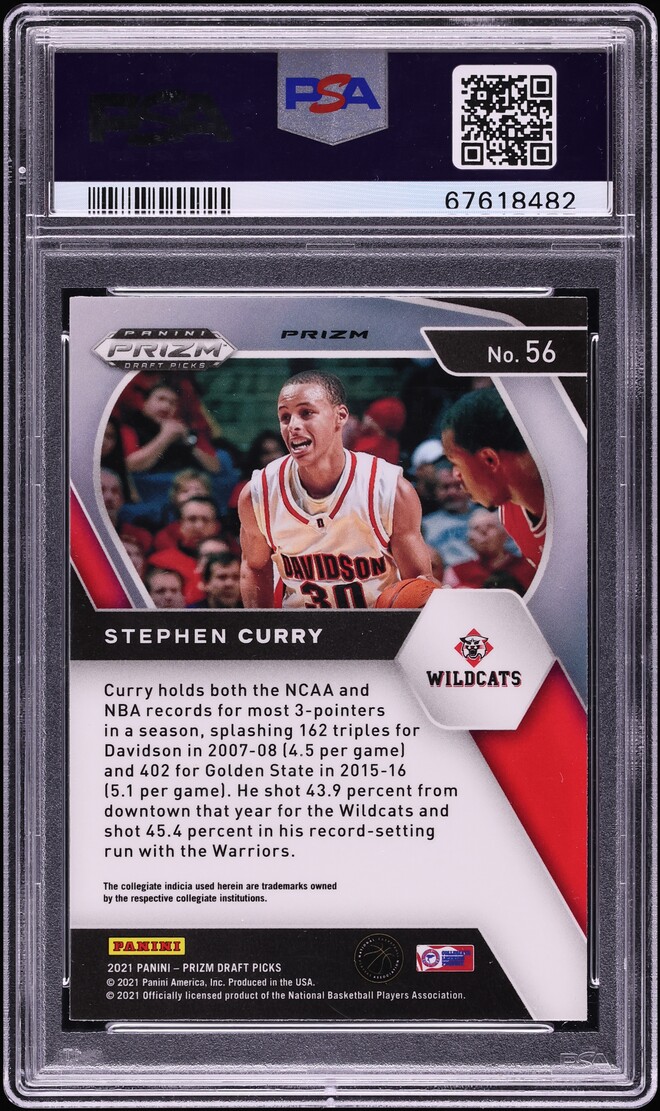 2021 Panini Prizm Draft Picks Choice Tiger Stripe Stephen Curry #56 PSA 10 GEM MINT