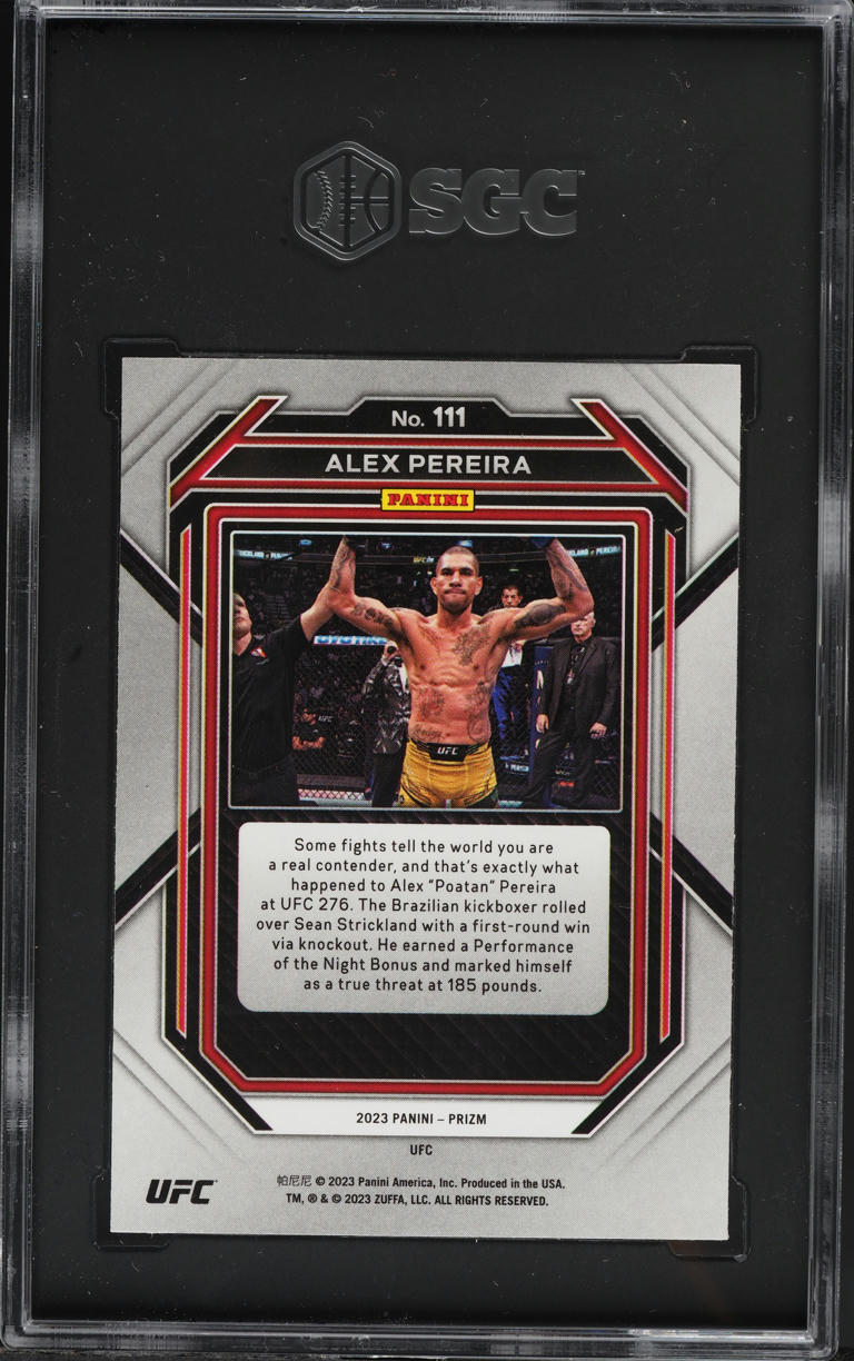 2023 Panini Prizm UFC Alex Pereira ROOKIE #111 SGC 8 NM-MT