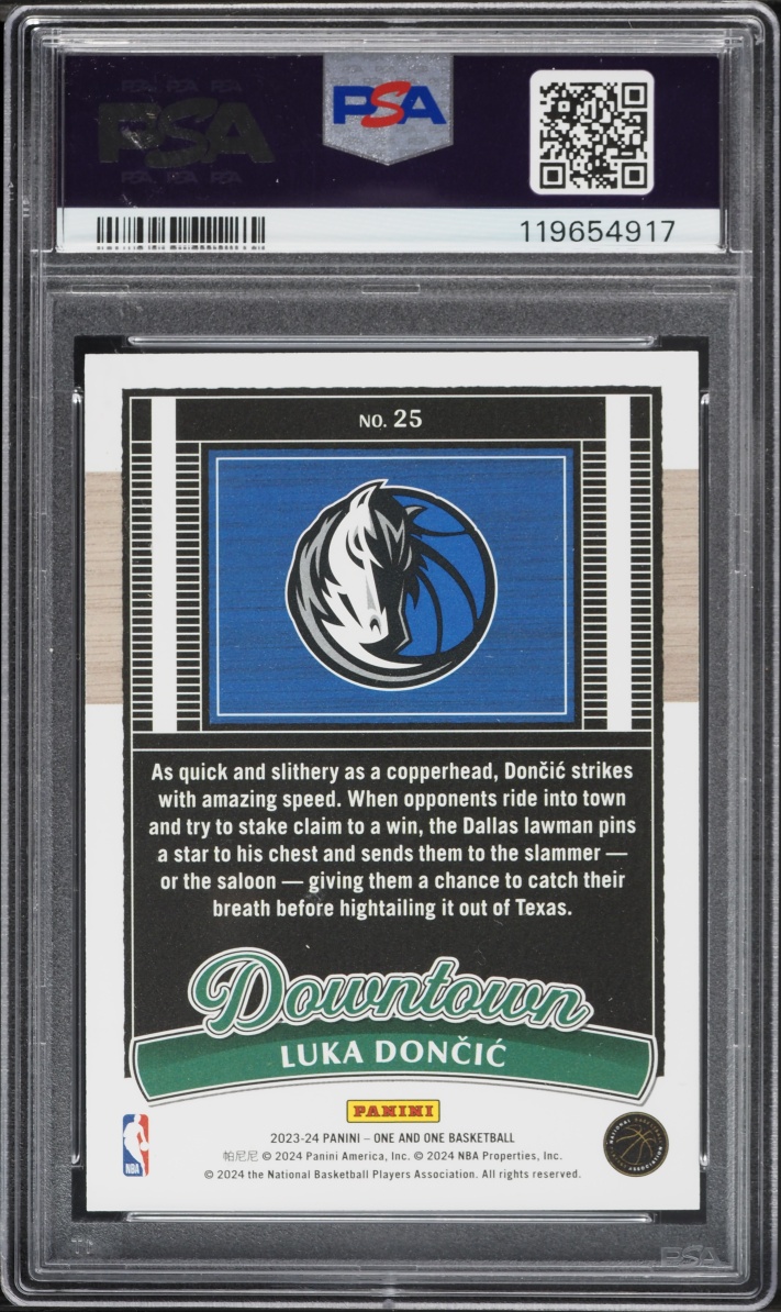2023 Panini One And One Downtown Luka Doncic #25 PSA 10 GEM MINT