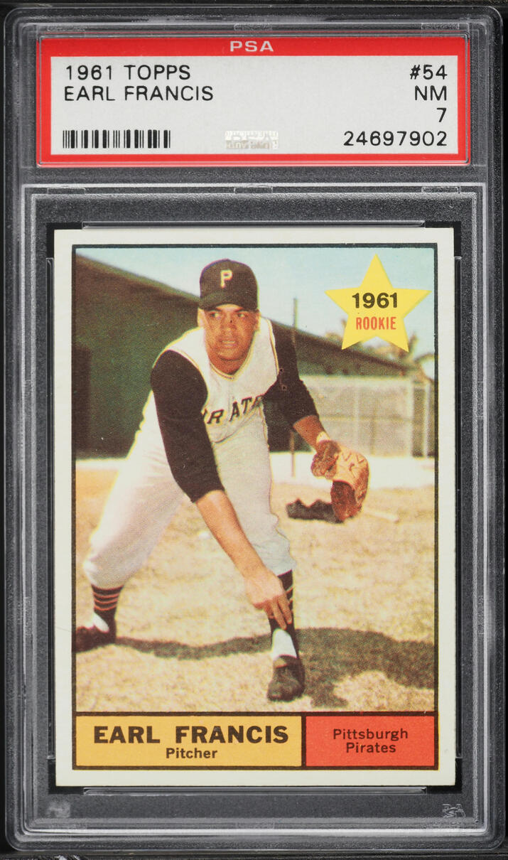 1961 Topps Earl Francis ROOKIE #54 PSA 7 NRMT