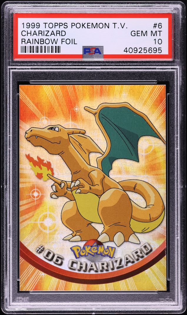 1999 Topps Pokemon TV Rainbow Foil Charizard #6 PSA 10 GEM MINT