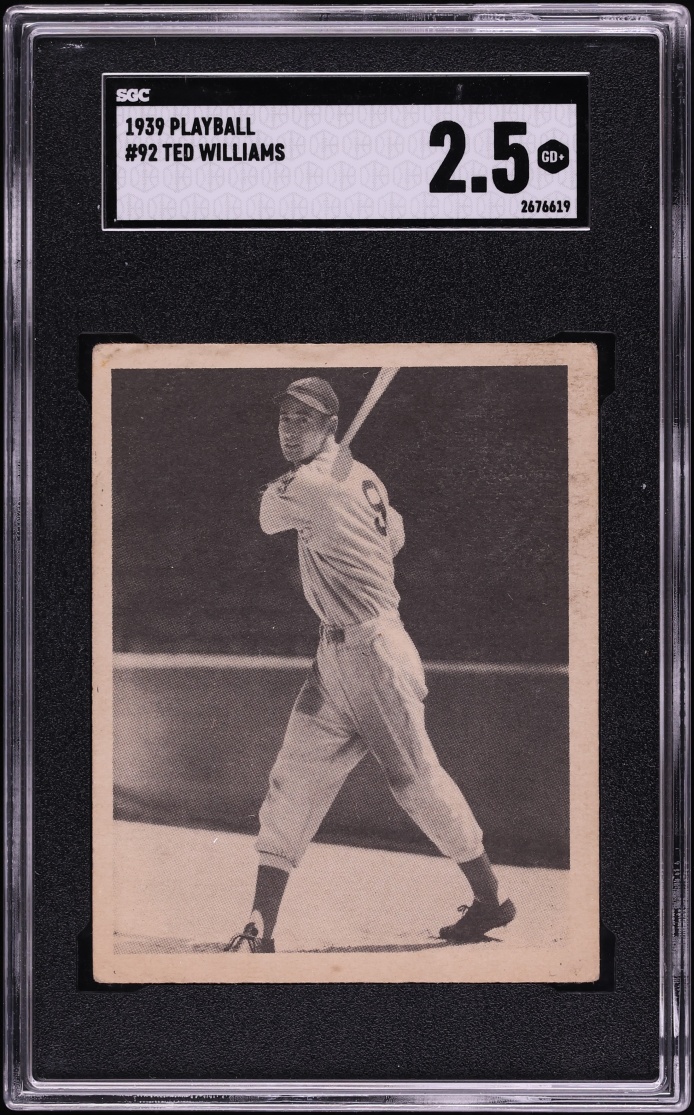 1939 Playball Ted Williams ROOKIE #92 SGC 2.5 GD+