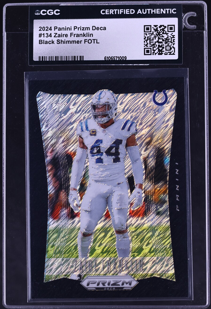 2024 Panini Prizm Deca Black Shimmer FOTL Zaire Franklin 1/1 #134 CGC AUTH - Photo 1