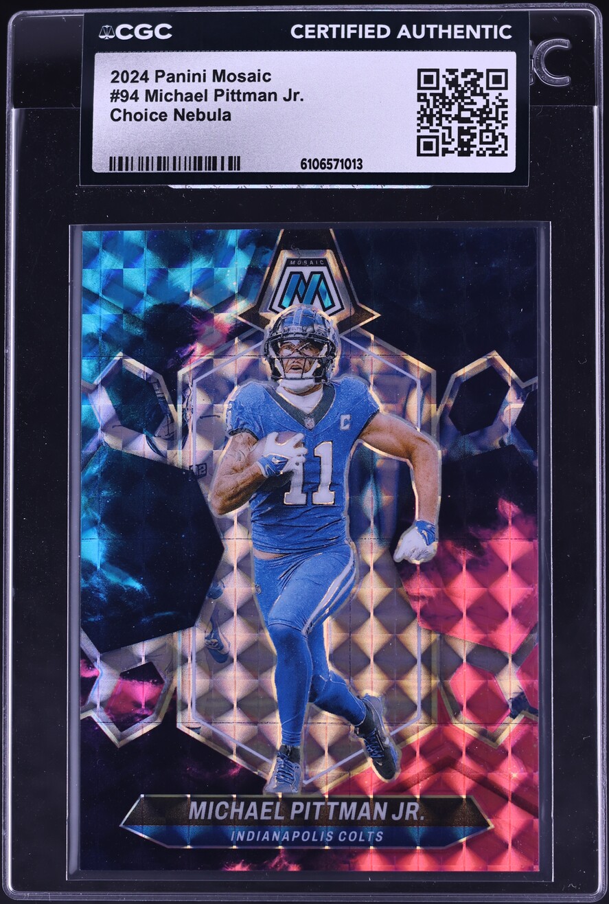 2024 Panini Mosaic Choice Nebula Michael Pittman Jr. 1/1 #94 CGC AUTH - Photo 1