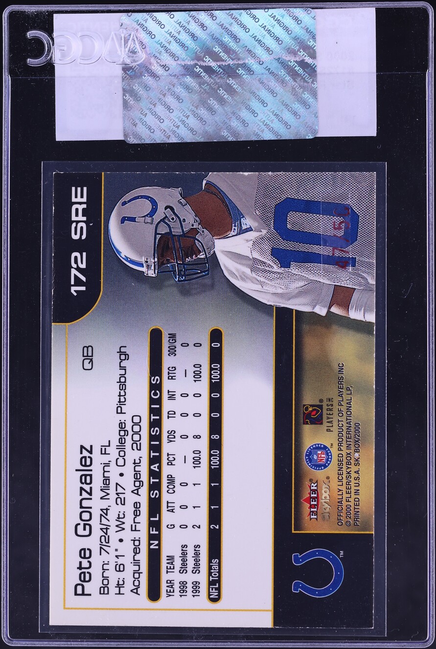 2000 Skybox Star Rubies Extreme Pete Gonzalez /50 #172SRE CGC AUTH - Photo 2