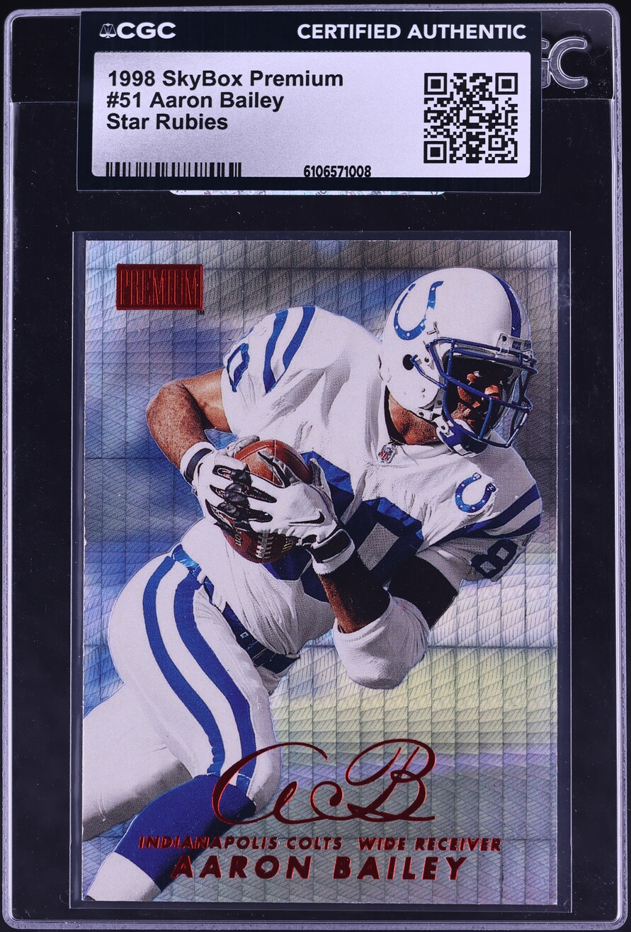 1998 SkyBox Premium Star Rubies Aaron Bailey /50 #51 CGC AUTH - Photo 1