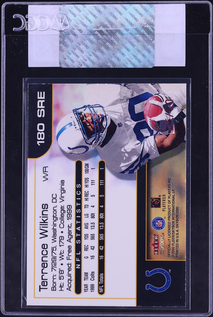 2000 Skybox Star Rubies Extreme Terrence Wilkins /50 #180SRE CGC AUTH - Photo 2