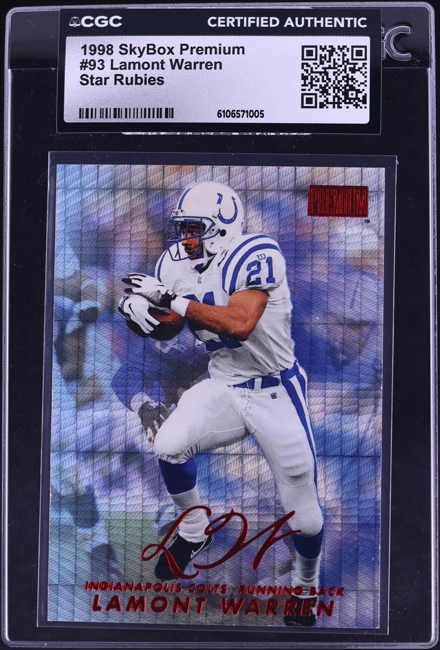 1998 SkyBox Premium Star Rubies Lamont Warren /50 #93 CGC AUTH - Photo 1