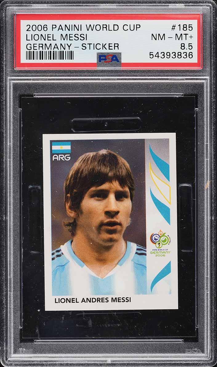 2006 Panini World Cup Germany Sticker Lionel Messi #185 PSA 8.5 NM-MT+