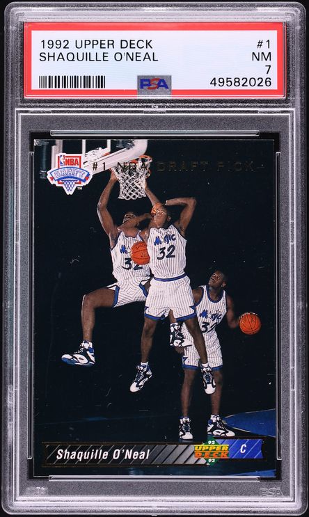 1992 Upper Deck Basketball Shaquille O'Neal ROOKIE #1 PSA 7 NRMT