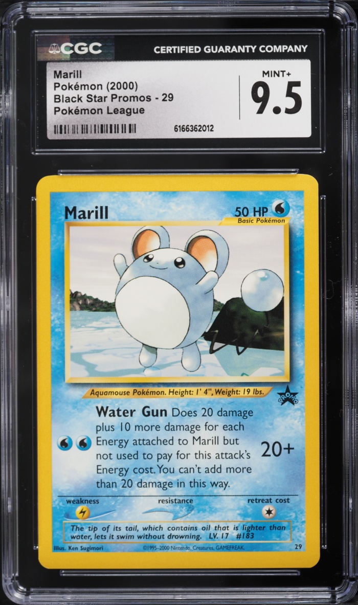 2000 Pokemon League Black Star Promo Marill #29 CGC 9.5 MINT+