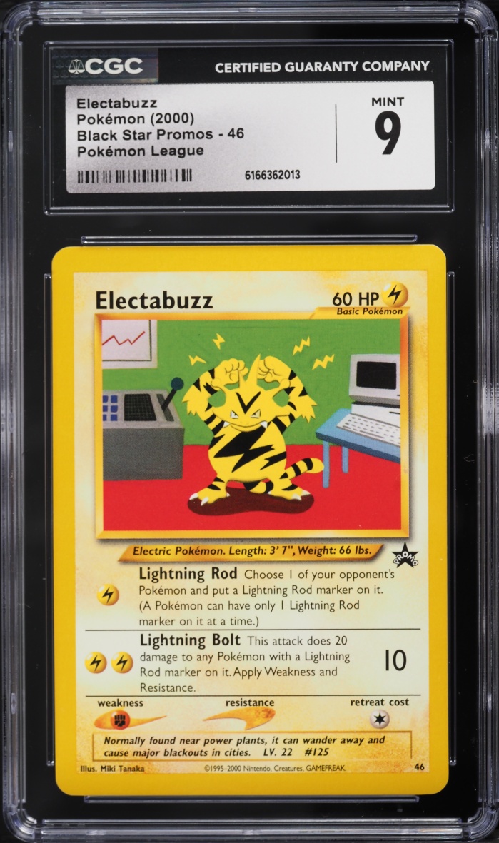 2000 Pokemon League Black Star Promo Electabuzz #46 CGC 9 MINT