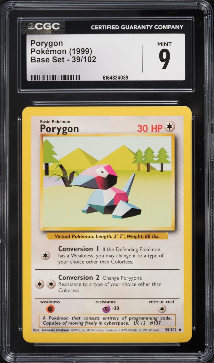 1999 Pokemon Base Set Porygon #39 CGC 9 MINT