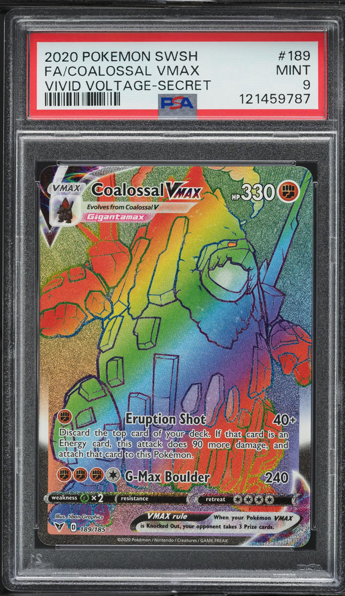 2020 Pokemon SWSH Vivid Voltage Hyper Rare Coalossal VMAX #189 PSA 9 MINT
