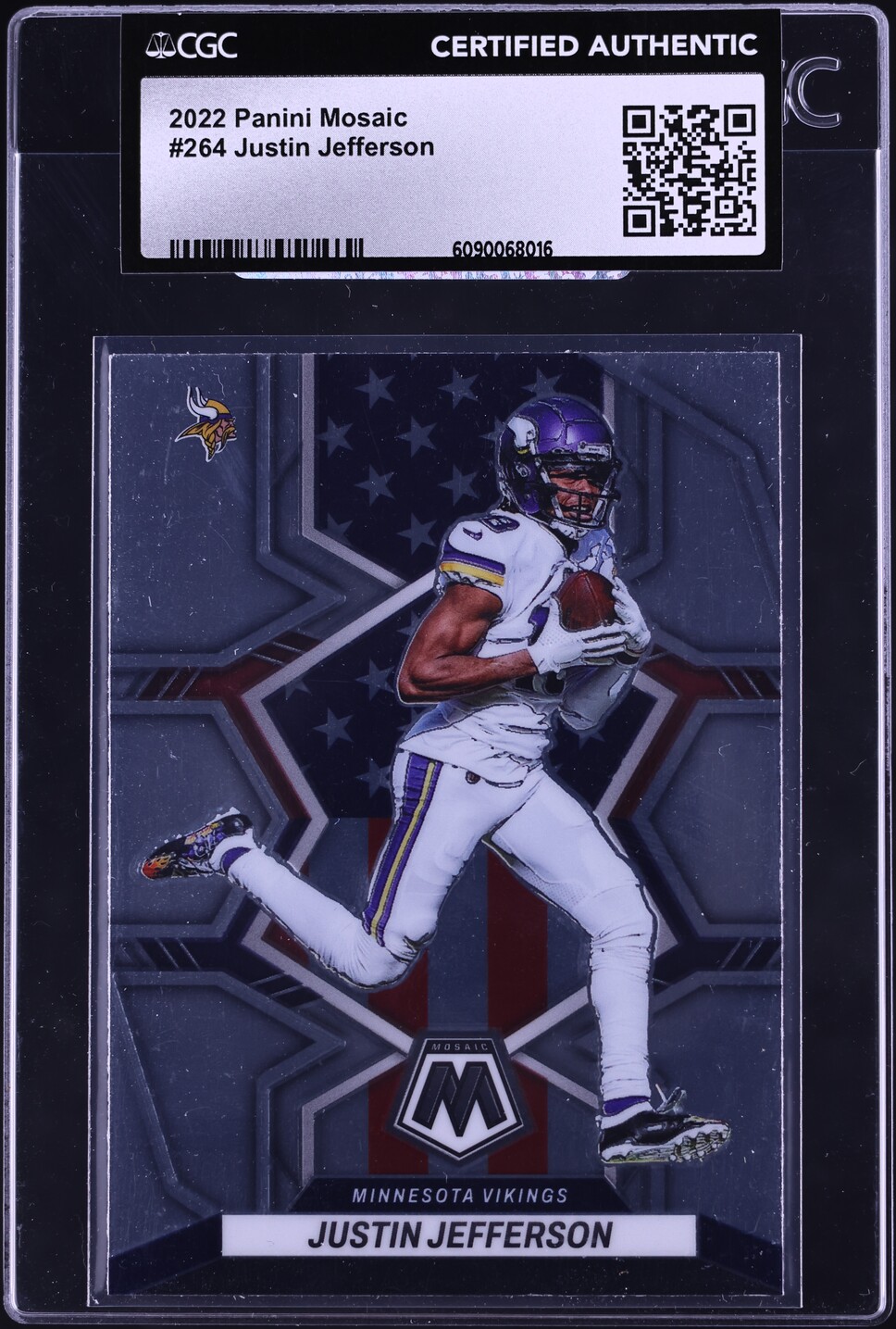 2022 Panini Mosaic Justin Jefferson #264 CGC AUTH