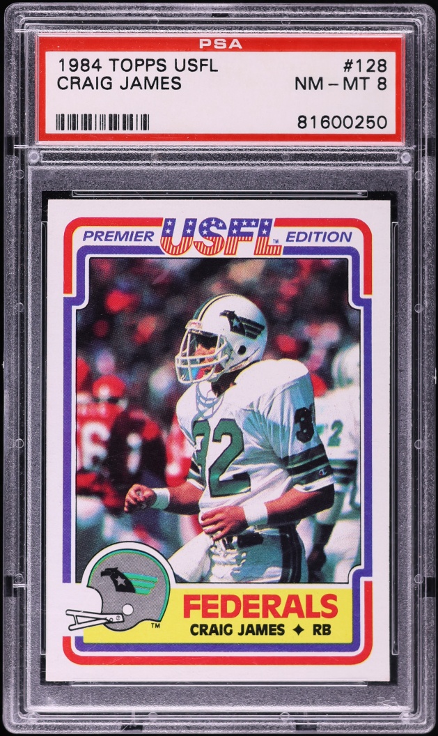 1984 Topps USFL Craig James ROOKIE #128 PSA 8 NM-MT