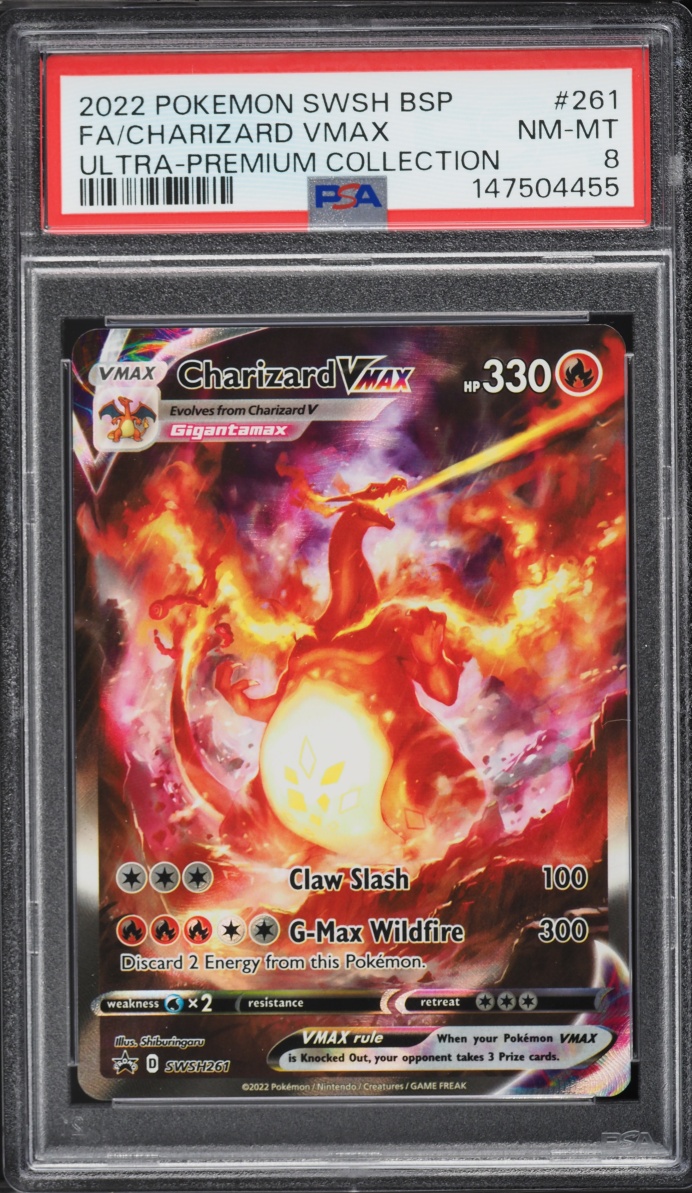2022 Pokemon Sword & Shield Promo Ultra Premium Full Art Charizard VMAX #261 PSA 8 NM-MT
