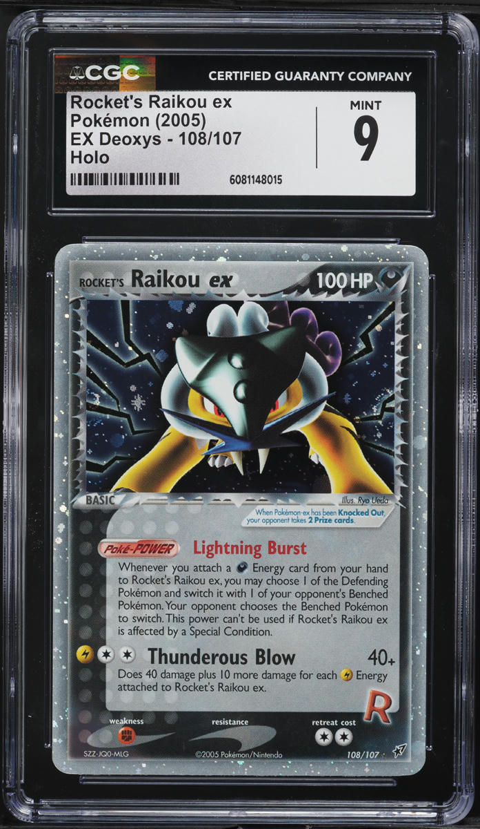 2005 Pokemon EX Deoxys Holo Rocket's Raikou EX #108 CGC 9 MINT