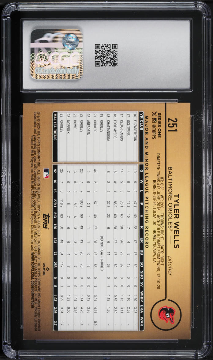 2024 Topps Golden Mirror Variation Tyler Wells #251 CGC 10 GEM MINT