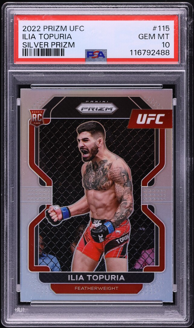 2022 Panini Prizm UFC Silver Ilia Topuria ROOKIE #115 PSA 10 GEM MINT