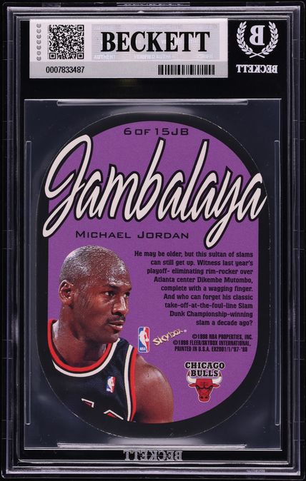 1997 Skybox E-X2001 Jambalaya Michael Jordan #6 BGS 9 MINT - Photo 2
