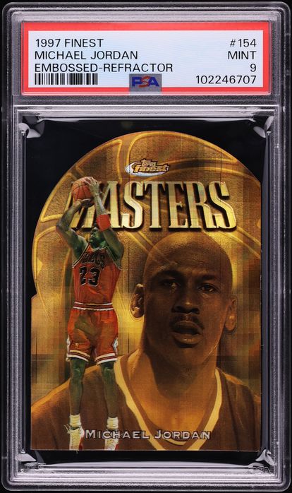 1997 Finest Embossed Gold Refractor Michael Jordan /74 #154 PSA 9 MINT