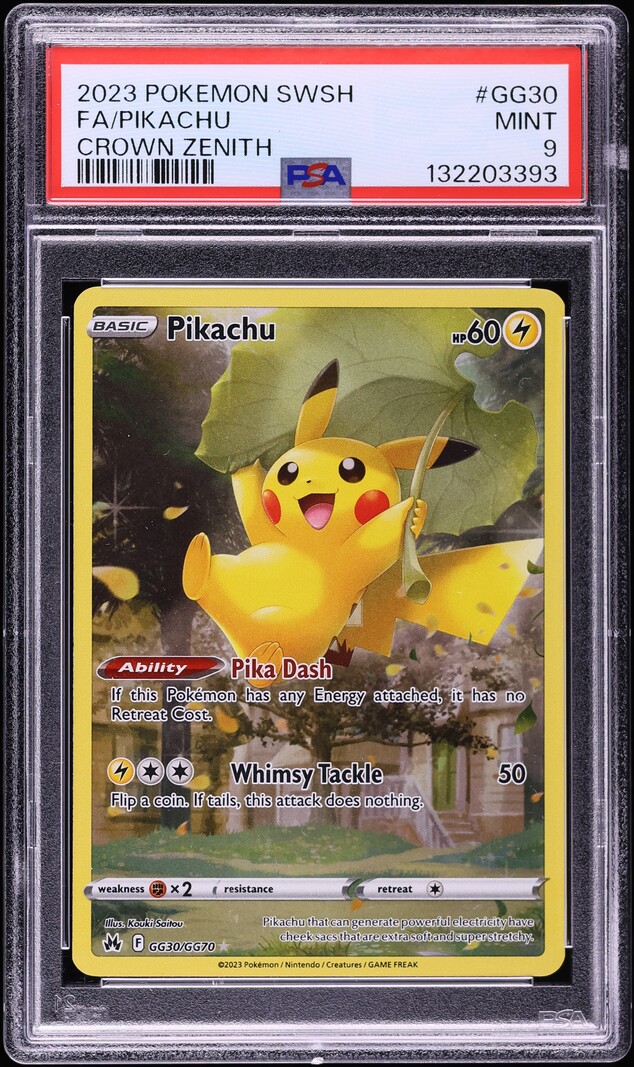2023 Pokemon Sword & Shield Crown Zenith Alt Art Pikachu #GG30 PSA 9 MINT