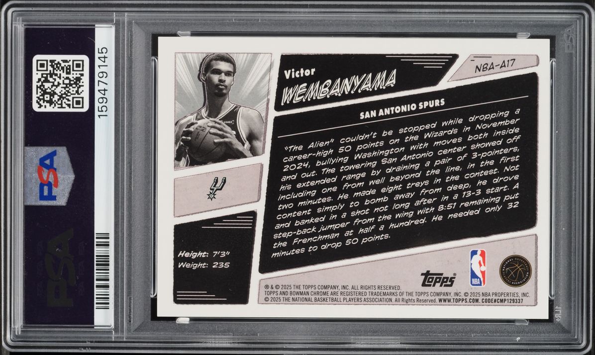 2025 Bowman Chrome Anime NBA Victor Wembanyama #NBA-A17 PSA 9 MINT