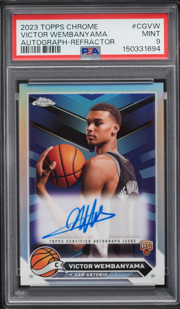 2023 Topps Chrome Refractor Victor Wembanyama ROOKIE AUTO #CG-VW PSA 9 MINT