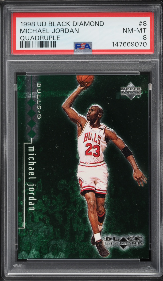 1998 Black Diamond Quadruple Michael Jordan /150 #8 PSA 8 NM-MT