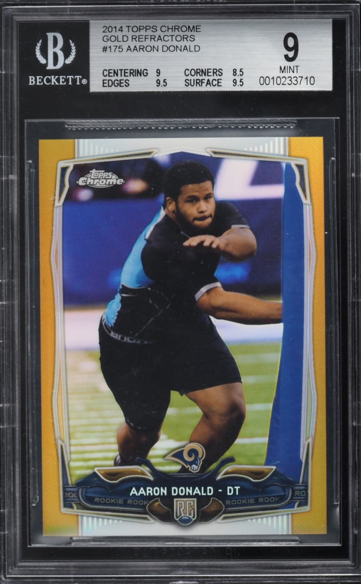 2014 Topps Chrome Gold Refractor Aaron Donald ROOKIE /50 #175 BGS 9 MINT