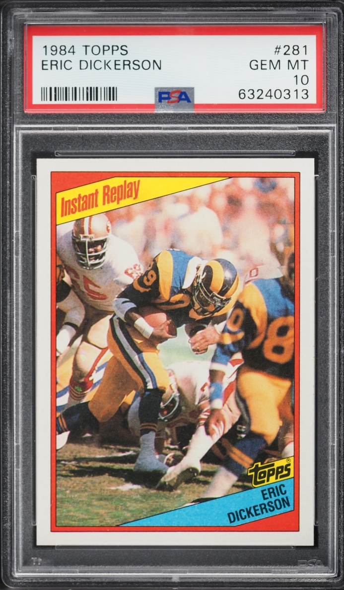 1984 Topps Football Eric Dickerson ROOKIE, INSTANT REPLAY #281 PSA 10 GEM MINT